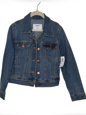 Old Navy Classic Blue Denim Trucker Jacket Sz 6/7 NWT